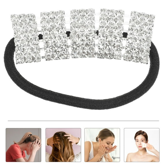 OFFIGAM 2pcs Rhinestone Hair Bands for Women, Sparkling Hair Accessories for Ponytails, Buns, and Everyday Styling