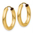 thumbnail image 2 of 14K Yellow Gold Polished Endless Tube Hoop Earrings, 2 of 4