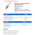 thumbnail image 2 of Spark Plug - Compatible with 2006 - 2009 Hyundai Azera 2007 2008, 2 of 2