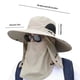 thumbnail image 2 of Sombrero de pesca, sombrero de sol con protección UV, sombrero de cubo de ala ancha para hombre (gris claro)., 2 of 7