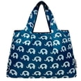 thumbnail image 3 of Wrapables Large Foldable Tote Nylon Reusable Grocery Bags, Happy Elephants, 3 of 6