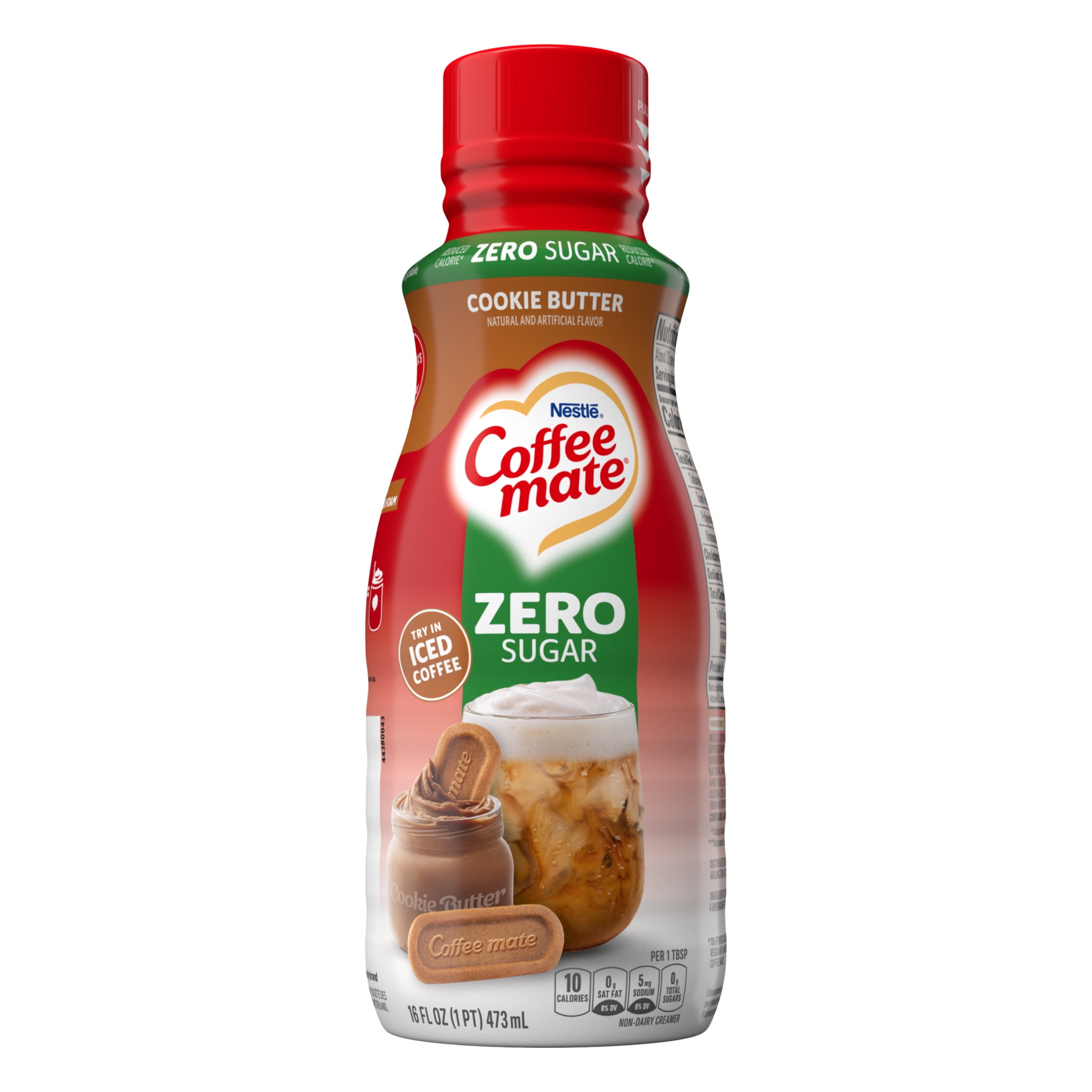 Nestle Coffee Mate Zero Sugar Cookie Butter Liquid Coffee Creamer, 16 fl oz
