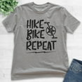 thumbnail image 2 of Kids Hike Bike Repeat Shirt, Youth Kids Boy Girl T-Shirt, Hike Shirt, Hiker Shirt, Biking Shirt, Bike Shirt, Dark Heather Gray, Medium, 2 of 4