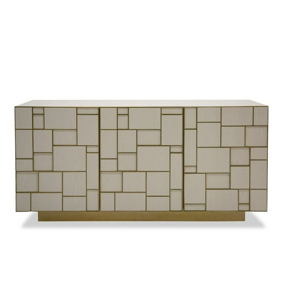 Modrest Auer - Mid-Century Modern Cream Ash   Gold Buffet