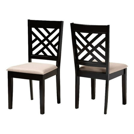 Bowery Hill 18.5" Modern Rubber Wood Dining Chair in Chocolate (Set of 2)