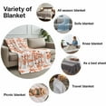 thumbnail image 6 of Burnt Orange Botanical Flannel Throw Blanket for Couch, Lightweight Fleece Soft Cozy Bed Blankets for Boys Girls Adults Kids, Vintage Nature Flower All Season Personalized Car Blanket 49 x 59 Inch, 6 of 9