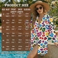thumbnail image 7 of Xoenoiee Colorful Leopard Print Women's Swimsuit Cover Ups Shirt V-Neck Button Down Bathing Suit Coverups Beach Tunic Tops Resort Wear Plus Size, M, 7 of 7