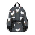 thumbnail image 3 of Rooster and Hen Grey Pattern Backpack for School, Cute School Bag with Adjustable Shoulder Straps and Padded Back, 15"x11.42"x5.5", 3 of 5