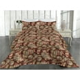 thumbnail image 2 of Ambesonne Ethnic Quilted Bedspread Set 3 Pcs, Abstract Stars Vintage Art, Queen, Pale Redwood and Umber, 2 of 4