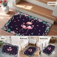 thumbnail image 5 of 2x3 Ft Entryway Area Rug, Pink Flamingo Kitchen Rug Runner Washable Floor Mat, Green Summer Tropical Botanical Black Non Slip Indoor Door Mat Throw Carpet for Bathroom Living Room Bedroom, 5 of 8