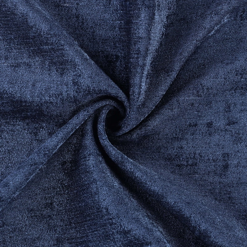 Superior Noor Semi-Blackout Chenille Curtains Set of 2, Room Darkening Curtain Panel Pair, Navy Blue, 52"W x 108"L