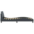 thumbnail image 3 of vidaXL Bed Frame with Headboard Dark Grey 100x203 cm Velvet, 3 of 5