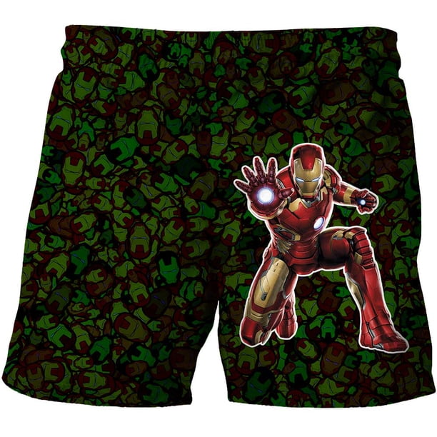 Kids Boys Shorts Fashion Superhero Spiderman Printed Pants Boy Casual Shorts Children Cartoons Beach Shorts For Girls Boys Pants6T Gong Bohan LED