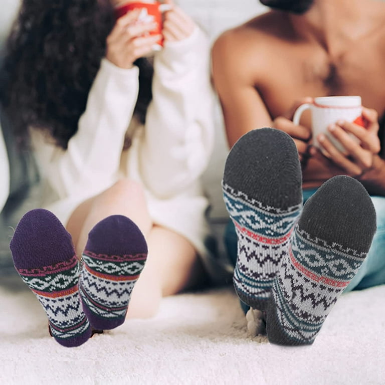 5 Pairs Wool Socks for Women Gifts Winter Warm Thick Knit Cozy Crew Socks 