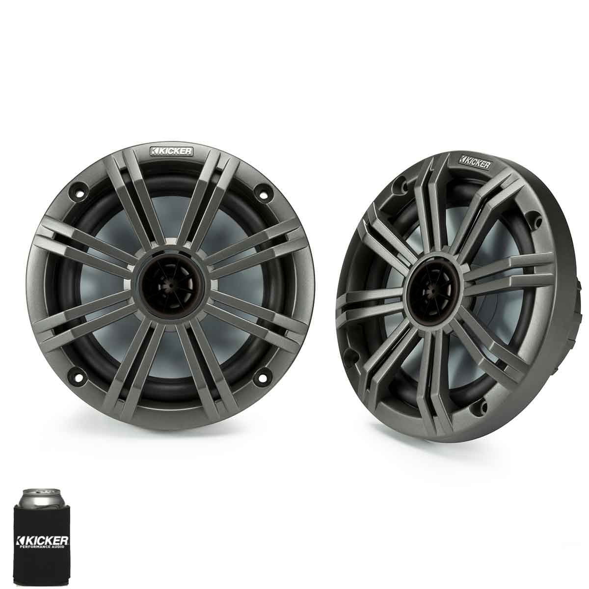 Kicker 6.5" Charcoal Marine Speakers (QTY 2) 1 pair of OEM replacement