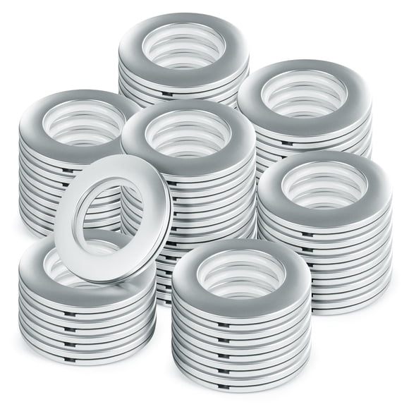 Anillos de cortina WCIC, 48 piezas, 40 mm, ojales de plástico ABS plateados