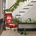 thumbnail image 3 of Christmas Chair Covers, Dining Chair Covers, Stretch High Back Chair Covers for Christmas Decor, Multicolor Polyester Full Cover Chair Slipcovers, 3 of 6