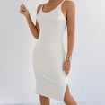 thumbnail image 5 of ZZwxWA Bodycon Tank Mini Dress for Women Club Party Spaghetti Straps Dress Tight Basic Backless Belly Control Dresses Knitted Striped, 5 of 6