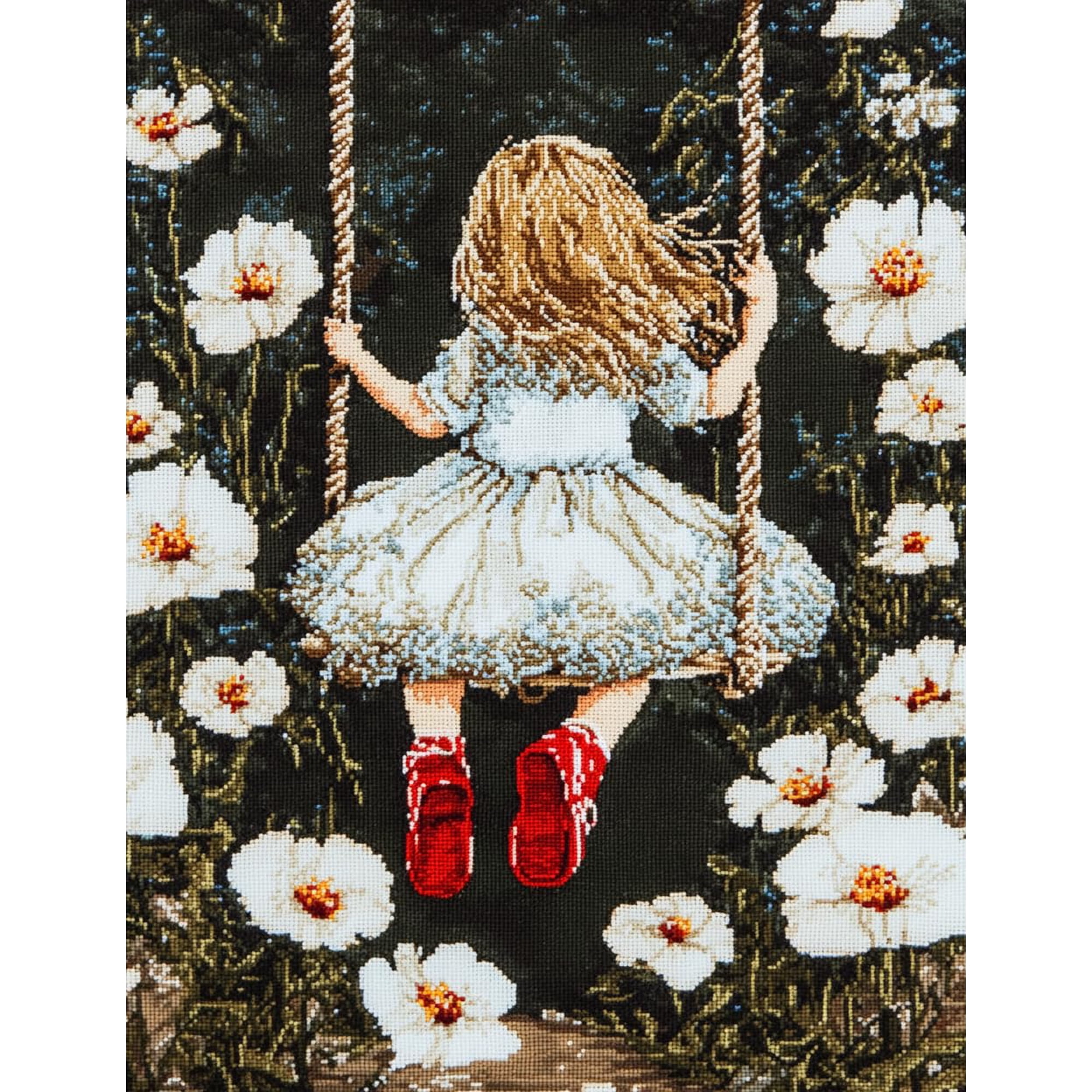 DIY Cross Stitch Kit for Beginners Simple Young Female 11CT Embroidery Kit with Pattern Stamped Needlepoint Craft Kit 40x50cm-3