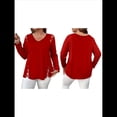 thumbnail image 3 of Blusas de Verano para Mujer con Hombros Descubiertos, Camisetas de Larga, Blusas con Diseño de Tiras Cruzadas y Aberturas Rojo 4XL, 3 of 7