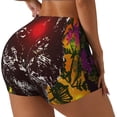 thumbnail image 2 of Kdxio Wolf With Wildflowers Print Workout Shorts for Women Seamless Soft Smooth Gym Yoga Scrunch Active Shorts, 2 of 5