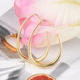 thumbnail image 6 of Alexcraft Teardrop Hoop Earrings for Women - 14k Gold Plated Large Oval Pull Through Hoop Earrings Lightweight Jewelry Gift for Women Teen, 6 of 7