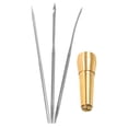 thumbnail image 1 of OUNONA Leathercraft Stitch Awl Tool Copper Sewing Awl For Shoe Repair 6 3In 2 4In 0 8In 1Set, 1 of 8