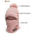 thumbnail image 5 of Spencer Womens Beanie Hat Winter Hat Scarf Mask Set Ladies Warm Earmuff Hat Cable Knitted Pom Pom Hats "Red", 5 of 7