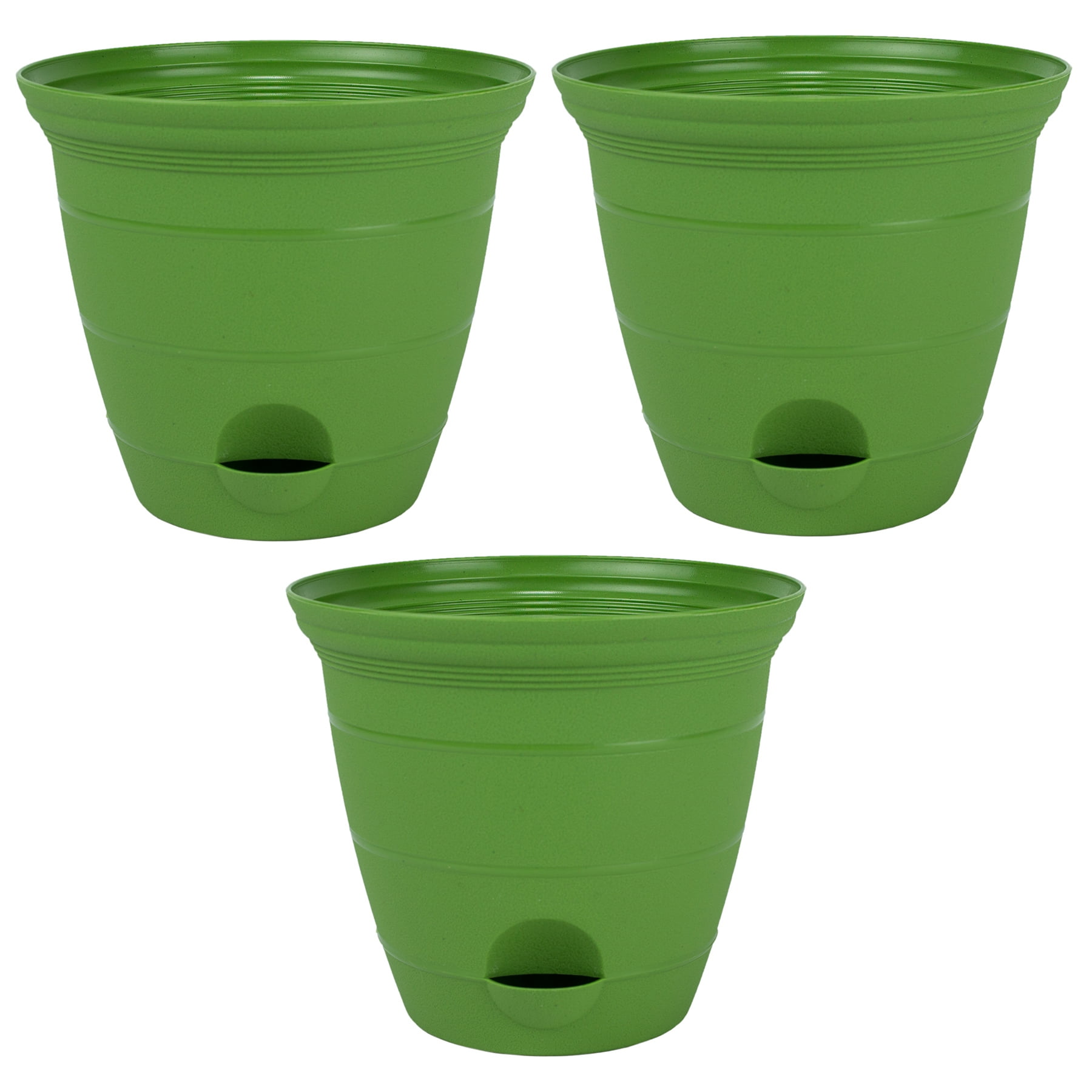 3 Pack 12 Inch Plastic Self Watering Flower Plant Pot