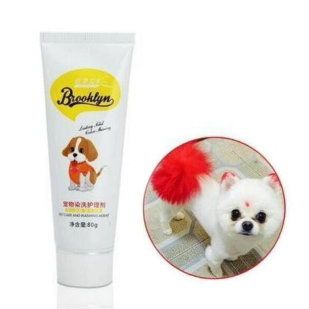 Tinte para el cabello para perros Tinte para el cabello para colorear Mascotas Herramienta para teñir el cabello para caballos Animales Perros rojo Yinane Tinte para el cabello