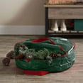 thumbnail image 5 of Homirary Green Christmas Wreath Storage Bag, Holiday Wreath Storage Bag with Red Durable Handles & Dual Smooth Zipper, PE Material, 1Piece, 30", 5 of 7