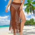 thumbnail image 2 of Jupes Aguichant en Maille, Doux Crochet, Ourlet à Franges, Sortie de Plage pour Femmes (Kaki P), 2 of 6