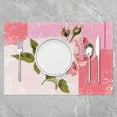 thumbnail image 2 of Abstract Placemats Set of 4, Modern Abstract Art Place Mats 12x18 Inch for Dining Table Decorations, Pink Flower Pattern Table Mats for Kitchen Decor Dinner Indoor, 2 of 4