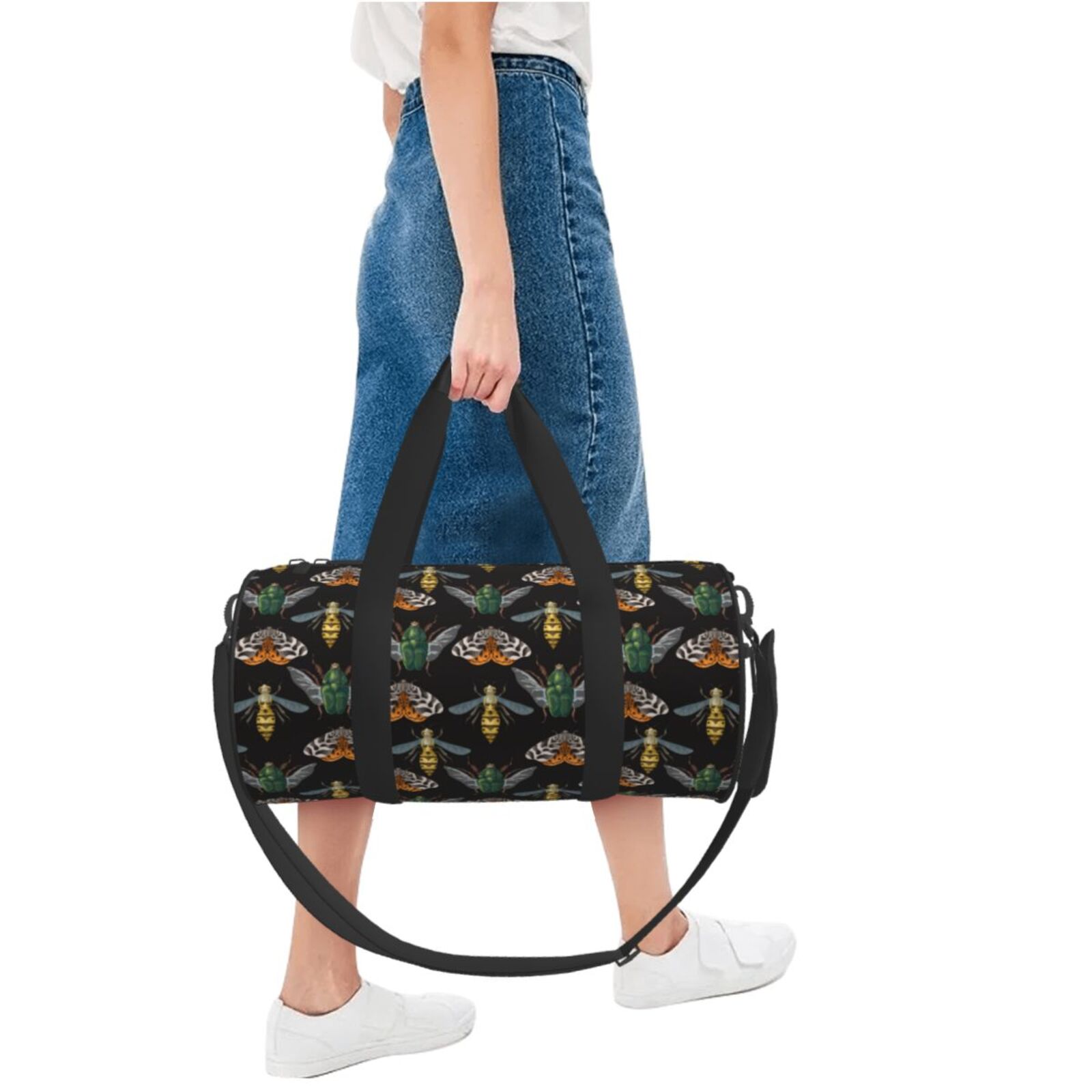 Vsdgher Wasp Cockchafer Butterfly 45L Foldable Duffel Bag, Sports Gym Bag,Overnight Bag, Portable Weekender Bag for Airplanes