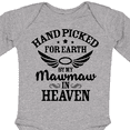 thumbnail image 4 of Inktastic Handpicked for Earth by My Mawmaw in Heaven with Angel Wings Boys or Girls Long Sleeve Baby Bodysuit, 4 of 5
