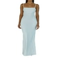 thumbnail image 1 of Robe de Soirée Ajustée Sans Manches Dos Ouvert Couleur Unie pour Femmes, 1 of 6