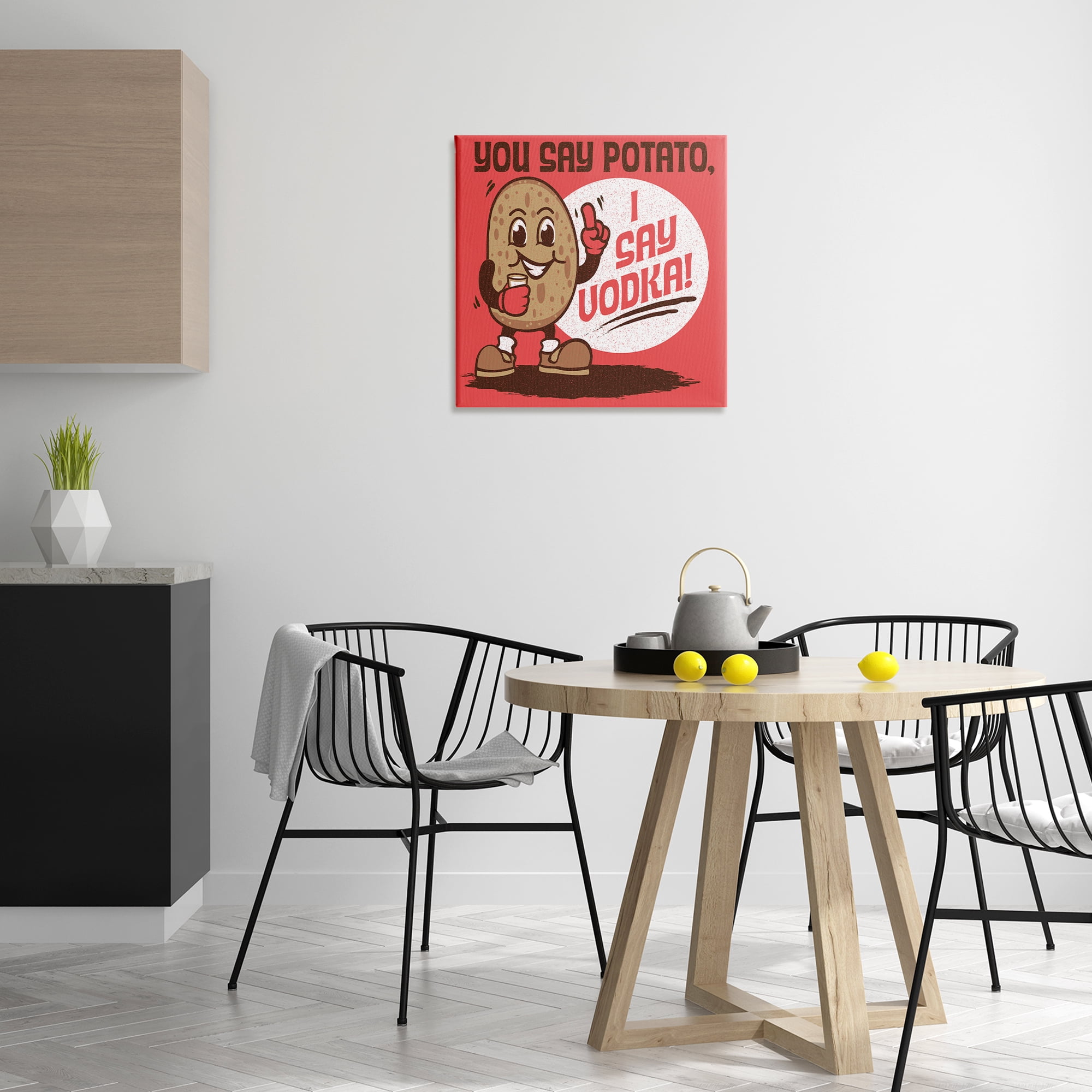 Stupell Industries Funny Potato & Vodka Food & Beverage Painting Wrapped Canvas Art Print Wall Art, 24 x 24