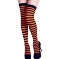 thumbnail image 1 of Fgnfyis Chaussettes Hautes Jusqu'aux Genoux à Imprimé Accessoires Longues Chaussettes de Robe pour Femmes Rayure Chaussettes de Fête Chic Déclaration de Mode Vêtement Fantaisie Orange, 1 of 2