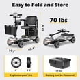 thumbnail image 5 of EAGLOG Upgrade 4 Wheels Mobility Scooter with Removable Battery, Compact Heavy Duty Mobile for Travel, Foldable Powered Wheelchair for Adult, 330lbs, Silver, 5 of 12