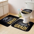 thumbnail image 4 of Graduate Season Bathroom Rugs Set Congrats Grad Bachelor's Cap Celebration Black Non Slip Absorbent Soft Bath Mats 3 Piece Set with Bathroom Rug, U-Shaped Floor Mat, Toilet Seat Cover Small Size, 4 of 9