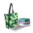 thumbnail image 2 of FORMRS Womens Canvas Tote Bag with Zipper Inner Pocket Shoulder Handbag, Green Camouflage Pattern, 2 of 7