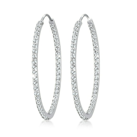 Elli by Julie & Grace Hoop Earrings with Crystal 925 Silver for Women