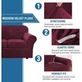 thumbnail image 2 of 4-piece set for 3 people Stretch Sofa Cover Couch Covers with Separate Chair Cushion Cover, Washable Furniture Protector for Living Room- wine red, 2 of 5