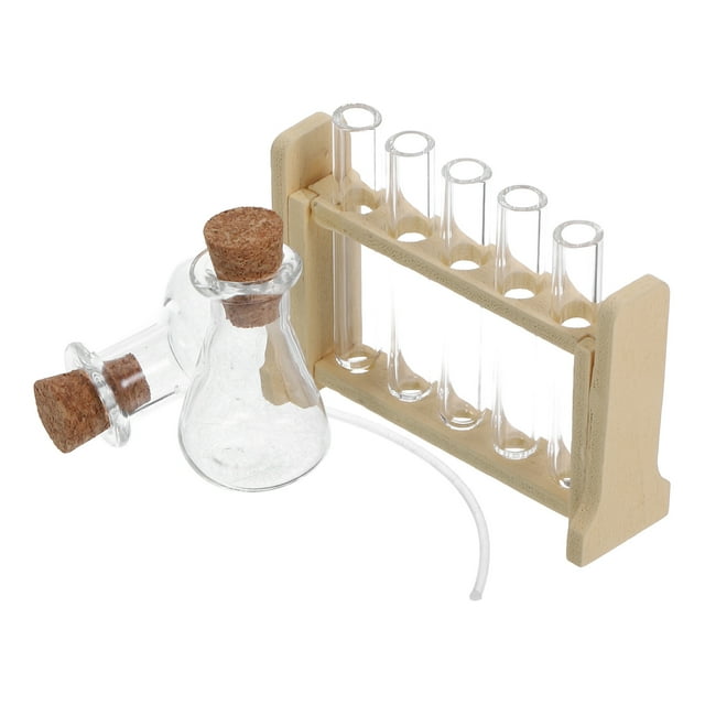 Miangastore 1 Set of Experiment Toy Science Test Tube Simulation Laboratory Tube Rack for Mini House