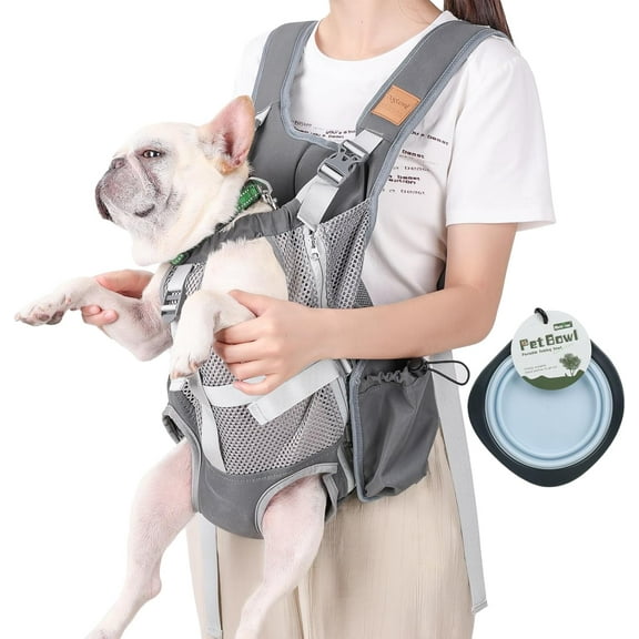 Dog Carrier Backpack - Legs Out Front Facing Pet Carrier Backpack for Small Medium Dogs, Hands-Free Dog Front Carrier, Easy-fit Adjustable Dog Carrying Backpack for Walking Hiking Bike and Motorcycle