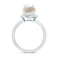 thumbnail image 2 of Rosec Jewels Freshwater Pearl Solitaire Ring with Diamond Side Stones (8 mm, 8 Carat), 925 Sterling Silver, US 6.50, 2 of 8