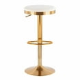 thumbnail image 2 of Lumisource Dakota Contemporary Upholstered Adjustable Barstool in Gold Steel and Cream Velvet - Set of 2, 2 of 8