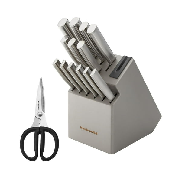 Juego de bloques de cuchillos KitchenAid Gourmet de acero inoxidable de 15 piezas