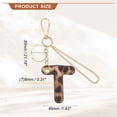 thumbnail image 2 of Llavero de letra inicial Uxcell (letra T) - Llavero de alfabeto de leopardo de cuero PU para hombres, mujeres, decoración de bolso, mochila, regalo de fiesta, dorado, 2 of 7