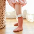 thumbnail image 4 of Baby Girls Cute Lace Ruffle Socks Infant Girl Middle Hose Frilly Socks Soft Non-Slip Stockings Toddlers Tutu Socks, 4 of 9